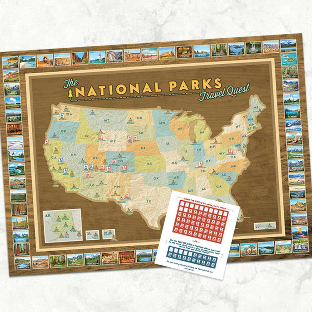 National Park Travel Quest Scratch-Off Poster