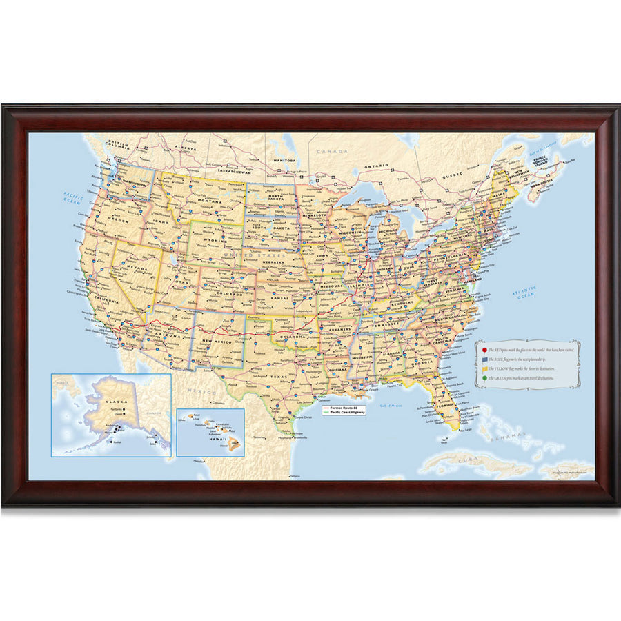 Personalized US Traveler Map—Choose Your Frame