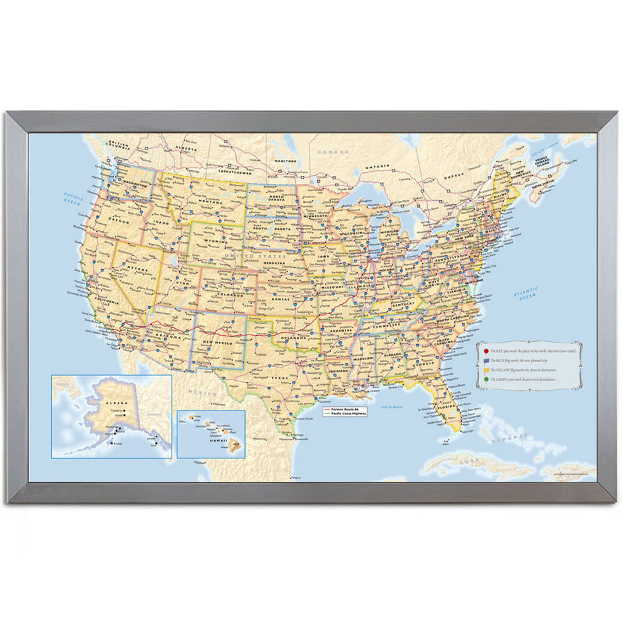 Personalized US Traveler Map—Choose Your Frame