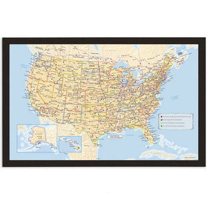 Personalized US Traveler Map—Choose Your Frame