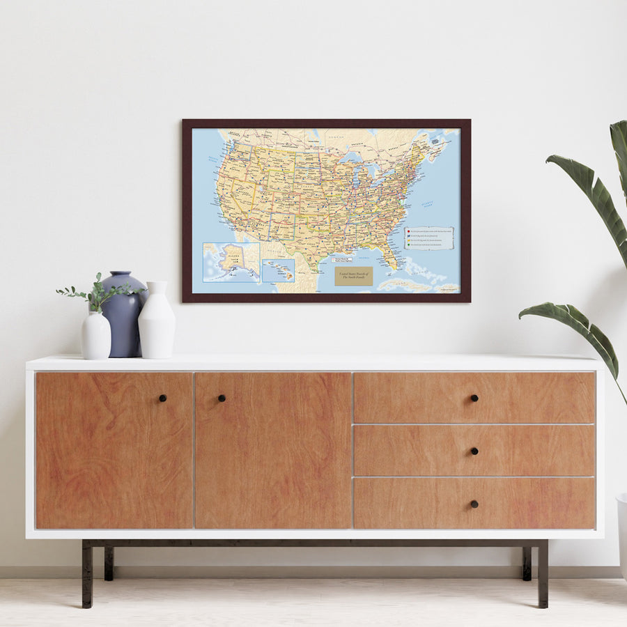 Personalized US Traveler Map—Choose Your Frame