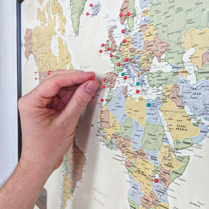 Personalized World Traveler Push Pin Map