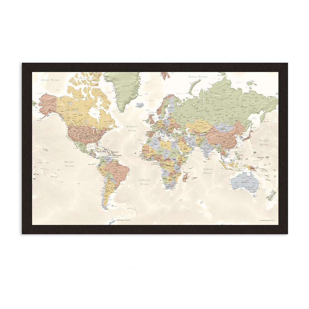 Map Your Travels Push Pin World Travel Map Framed – MapYourTravels.com