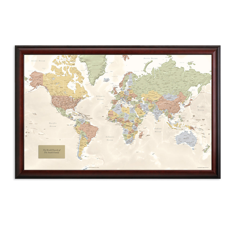 Map Your Travels Push Pin World Travel Map Framed – MapYourTravels.com