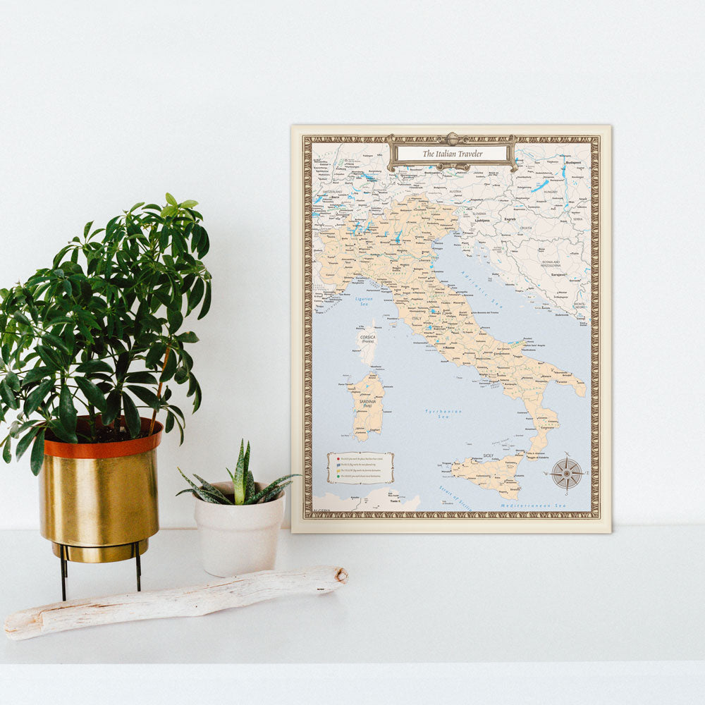 Italian Traveler Map - Print Only – MapYourTravels.com