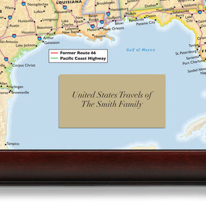 Personalized US Traveler Map—Choose Your Frame