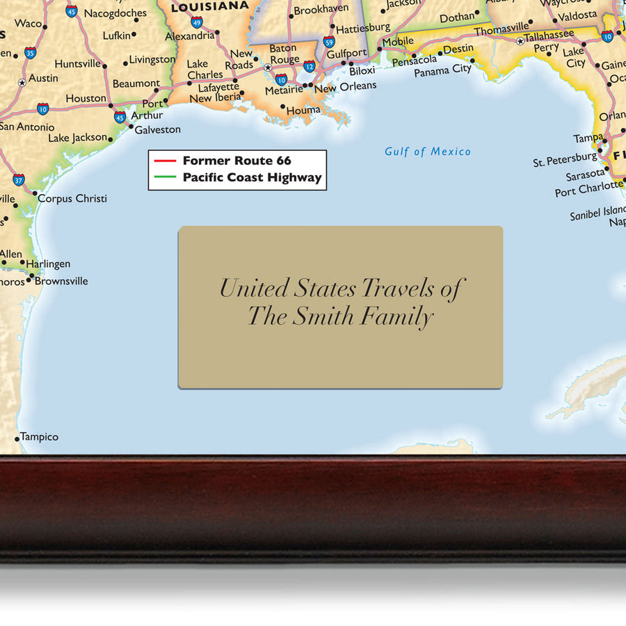 Personalized US Traveler Map—Choose Your Frame