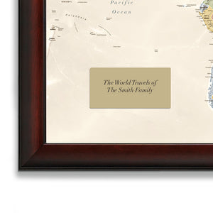 Map Your Travels Push Pin World Travel Map Framed –