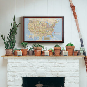 Personalized US Traveler Map—Choose Your Frame